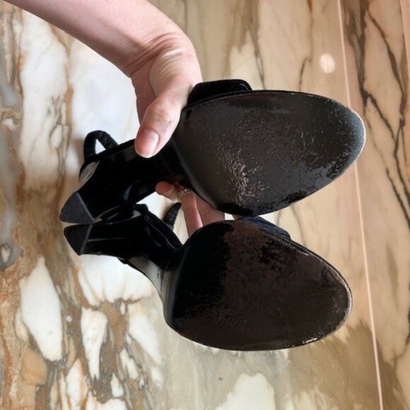 Saint Laurent Velvet Grace Sandals - Sz 40.5 - Picture 3 of 4